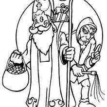 Coloriages Coloriage De Saint Nicolas Et Du Pere Fouettard Fr Hellokids Com