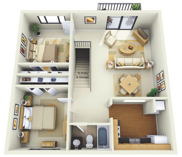 Luxury 2 Bedroom Apartment Floor Plan