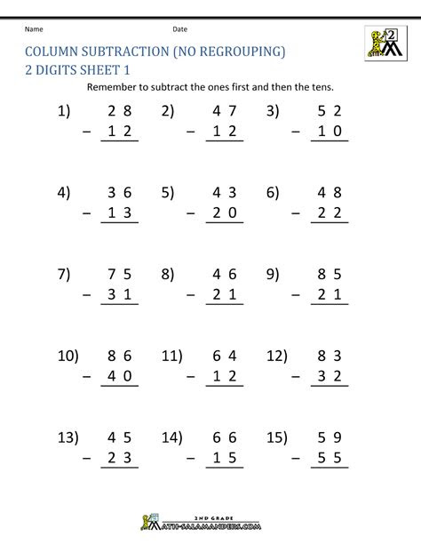 Free pdf worksheets from k5 learning's online reading and math program. 2 digit subtraction worksheets