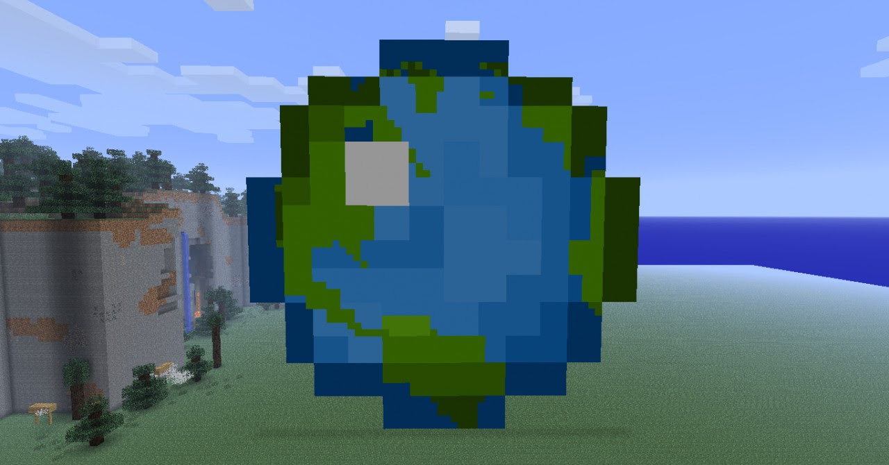 Huge Planet Minecraft Logo 1:1 scale Minecraft Project