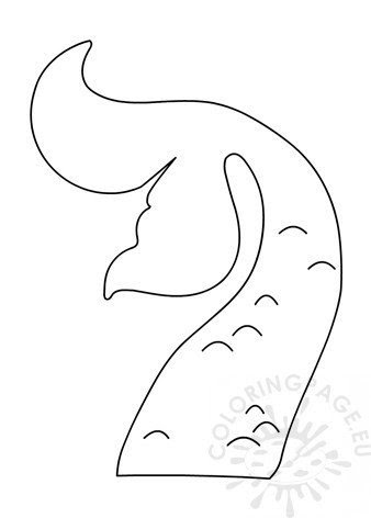 Large Mermaid Tail template - Coloring Page