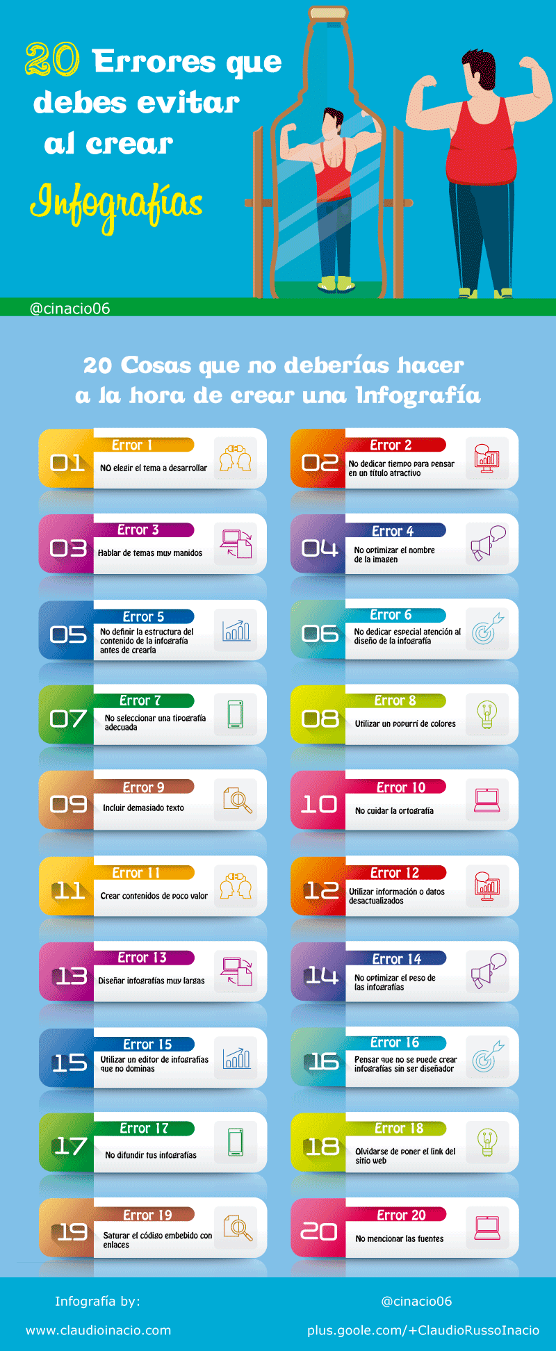 20 Errores a evitar cuándo creas tus infografías