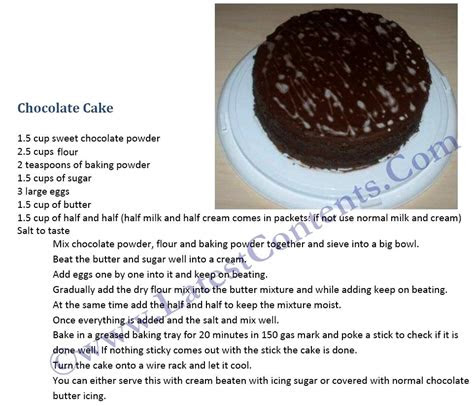 easy chocolate cake recipe  english