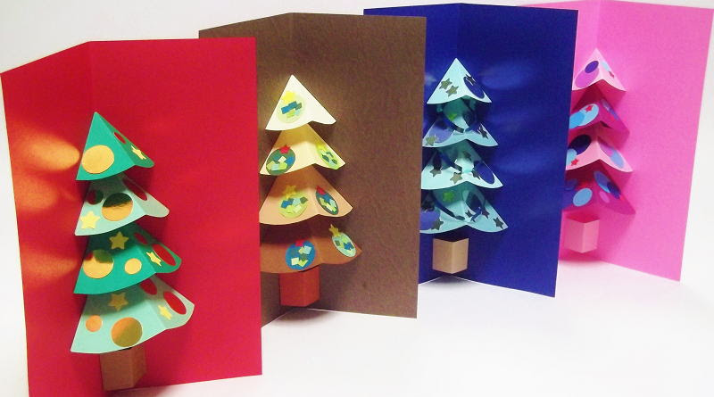 紙工作 簡単クリスマスカード
