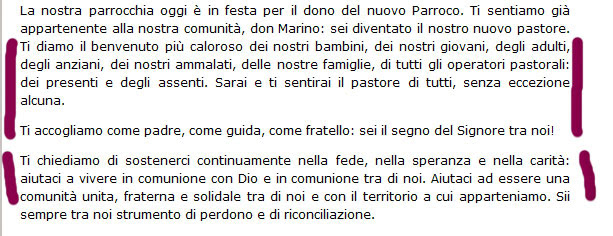 Discorsi di benvenuto ai nuovi parroci - Librizzi