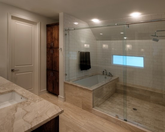 tub & shower all in one enclosed area | inside | Pinterest