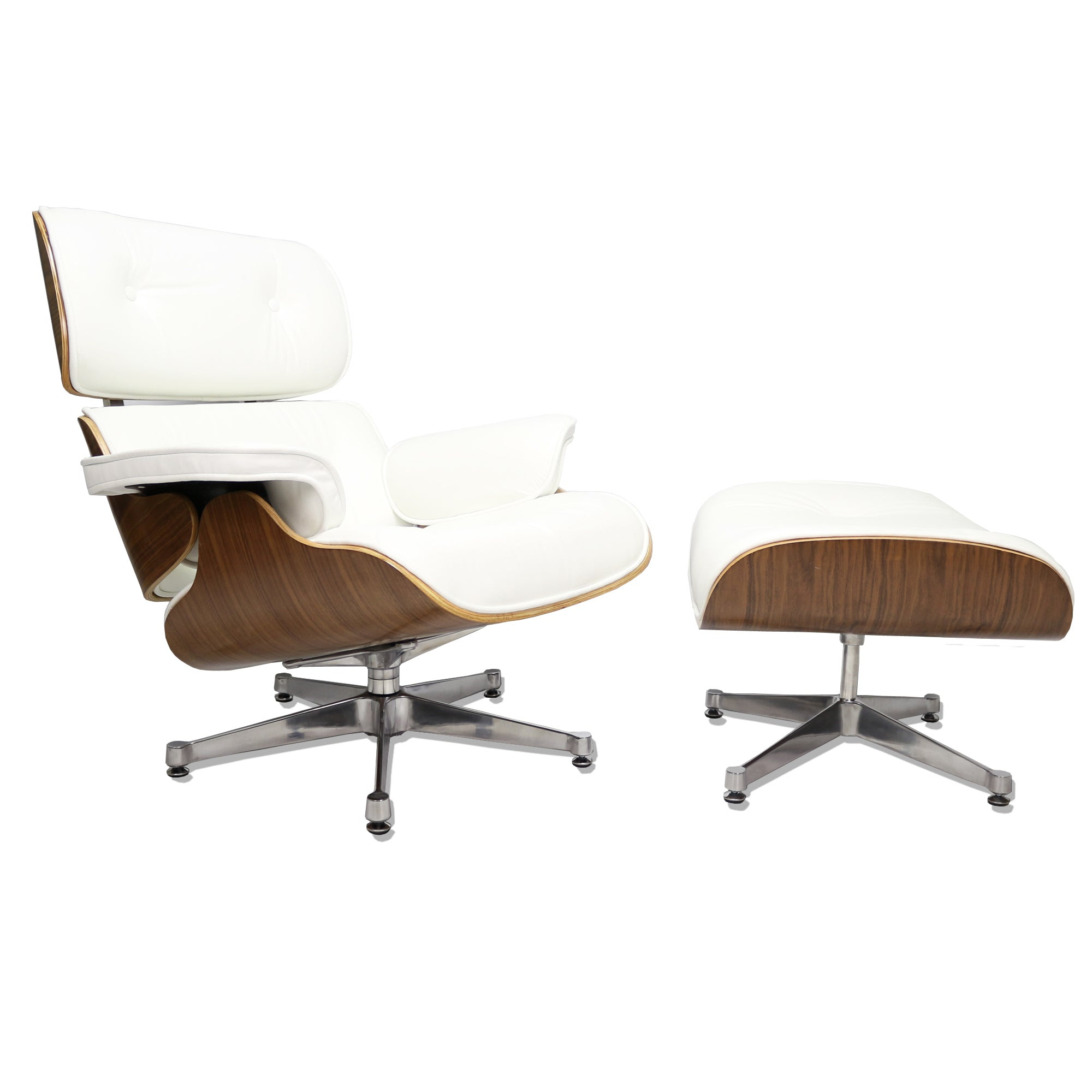 eames lounge chair weiß inklusive fußhocker