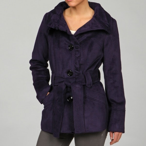 Steve Madden Women's Ribbed Belted Coat - Overstockâ¢ Shopping - Top ...