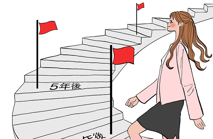 未来への階段を登る女性 成長していく女性のイラスト イラストレーターakihisasawadaイラスト デザイン室
