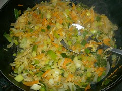 sauteed aromatic herbs and vegetables