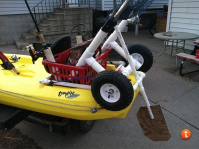 Here is a pic of other side shows my rudder I made out of PVC and wood ...
