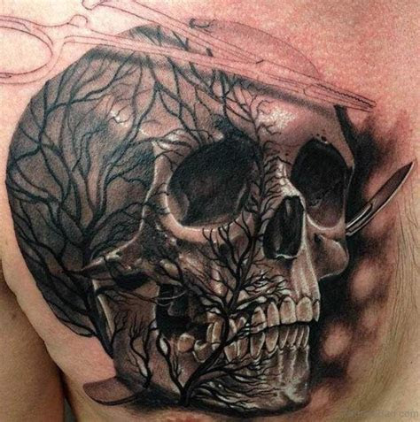 top class skull tattoos  chest