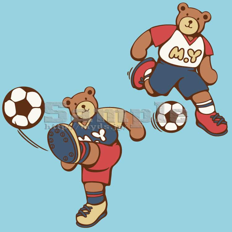 サッカーくまさん No 281 熊のサッカー選手のイラスト アイコン 条件付フリー素材集 スマホなど携帯電話対応