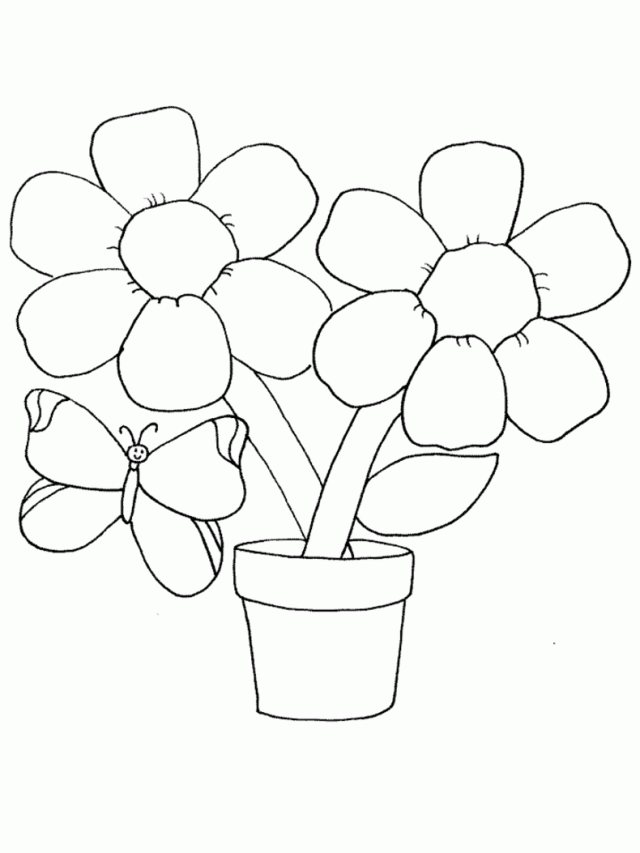 simple flower colouring pages  clip art library