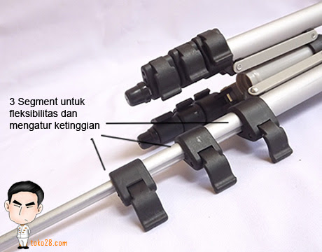 Tripod kamera Prosumer tinggi 1 m berat 420gr kapasitas 1,5kg