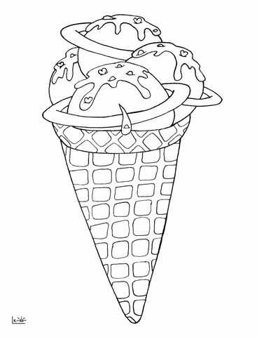 Space Ice Cream Coloring Page Free Printable Coloring Pages