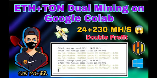 How to lolMiner Dual Mining ETH+TON on Google Colab