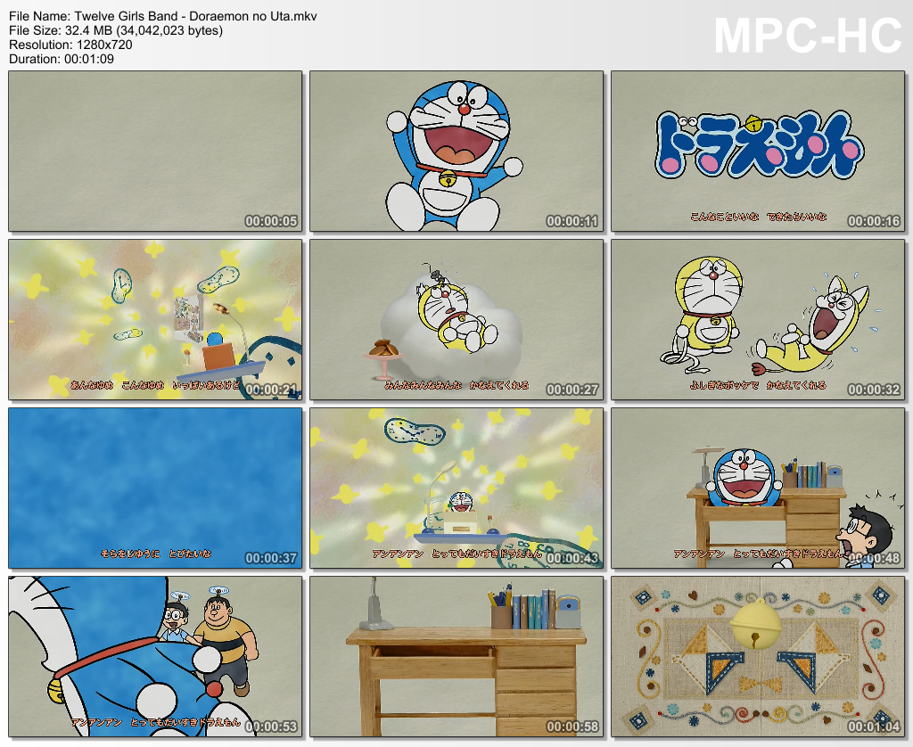 Doraemon ドラえもん 05 Op Twelve Girls Band 女子十二楽坊 Doraemon S Song ドラえもんのうた Doraemon No Uta Nyaa