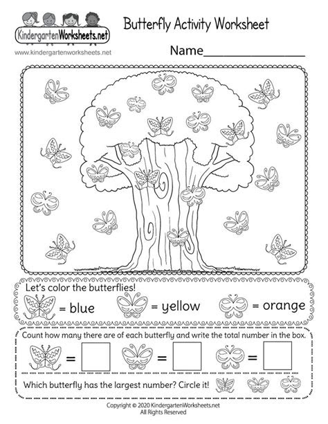  kindergarten butterfly activity worksheet butterflies activities