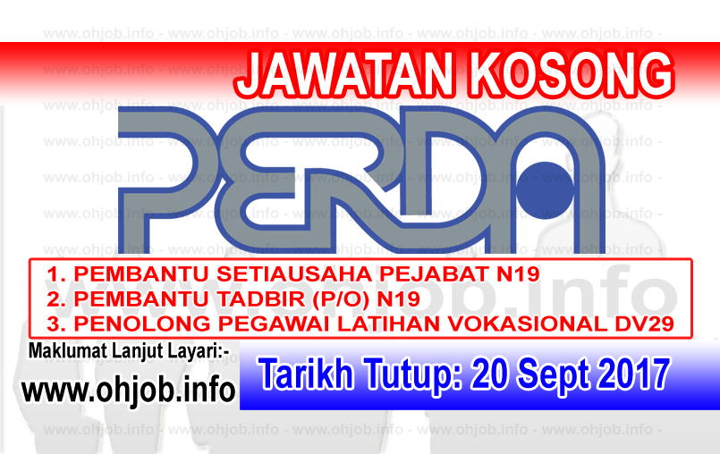 Jawatan Kerja Kosong PERDA - Lembaga Kemajuan Wilayah Pulau Pinang logo www.ohjob.info september 2017