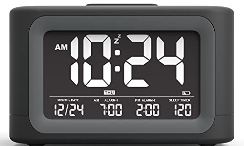 Exclusive White Noise Sound Machine Alarm Clock with 9 Natural Sounds, Dual Extra Loud Alarm, Sleep Timer, 6 Chord Ringtones, Headphone Jack, Snooze, Designed for Heavy Sleepers, Adults, Baby & Elder Sleeping