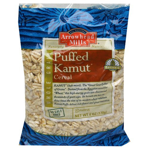 Arrowhead Mills Organic Puffed  Kamut Cereal, 6-Ounce Bags (Pack of 12)