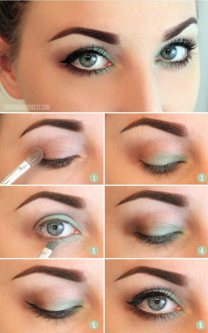 Step by step, how to get that smokey eye with a pop of color. Experiment by changing the green to purple!
