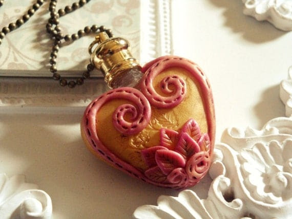 Love Potion - Polymer Clay Perfume Bottle Necklace