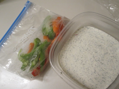 Crudité and dill dip
