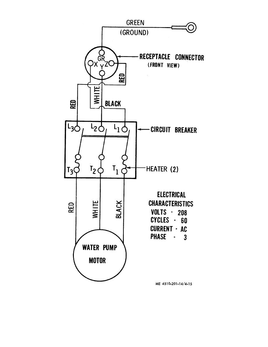 Figure 4-15. Wiring diagram for water pump.
