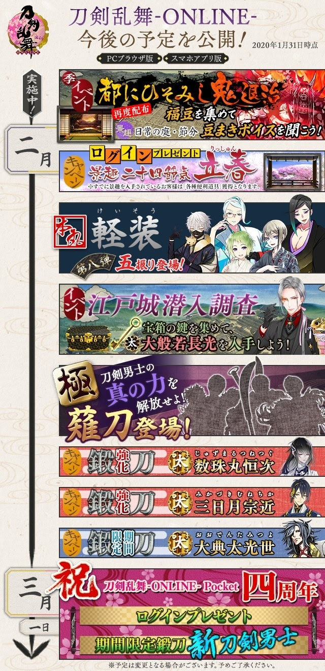 限定イベントスケジュールまとめ 21年4月まで 刀剣乱舞 とうらぶ 最速攻略まとめ