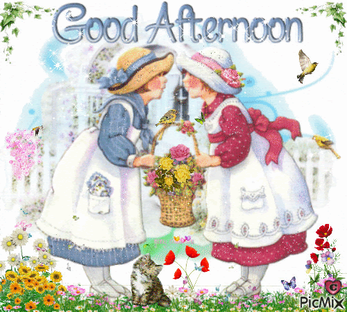 Floral Ladies Good Afternoon Animation Pictures, Photos 