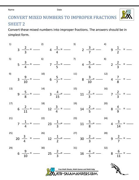 Free pdf worksheets from k5 learning's online reading and math program. improper fractions worksheets 4th grade clay library