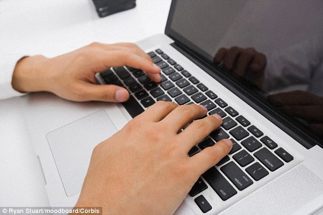 As most people are right handed, they pick names from the right hand keys of a keyboard according to the study (stock image shown)/ And the researchers say the trend can be spotted in baby names picked from 1960 to 2012, with the year 1990 starting the beginning of the 'Qwerty era'
