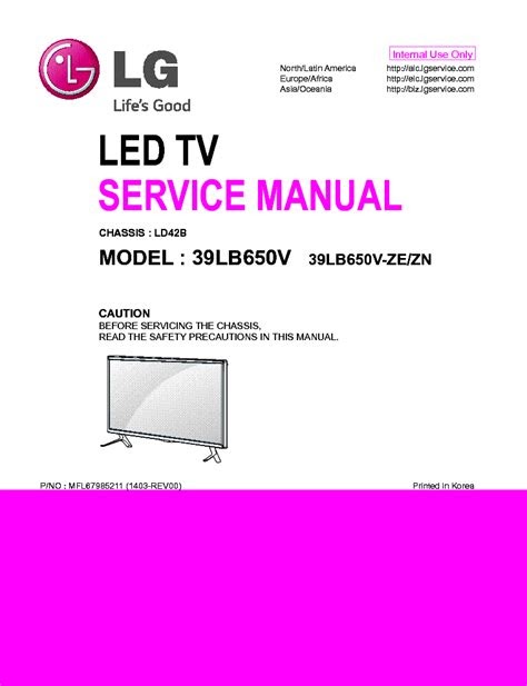 PDF Lg 39lb650v 39lb650v Ze Zn Led Tv Service Manual