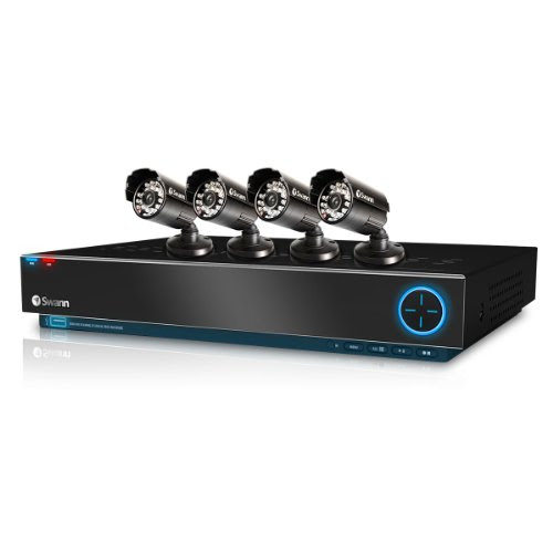 Swann SWDVK-830004-US TruBlue D1 3000 8-Channel DVR with 4 x 600TVL Cameras and 1 TB Hard Disk Drive (Black)
