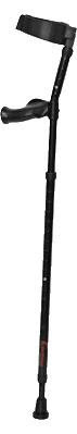 Forearm Crutches 1 pair with shock absorbing tips to reduce trauma to the forearm, elbow and shoulder also have ergonomically designed grips and swivel 3/4 form fitting cuffs that permits the user to multi-task like shake hands or reach for something without dropping the crutch. Adjustable for user from 5' 4