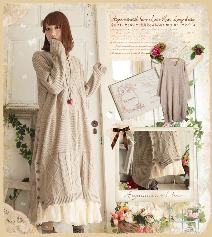 ワンピース専門店favorite 森ガール ナチュラル ワンピース ニット ナチュラル ロング 今日はまったりゆったり気分 色んな形のケーブル編みが 可愛いニットワンピース All Item 秋冬 森ガール ワンピ専門店のfavorite公式通販サイト