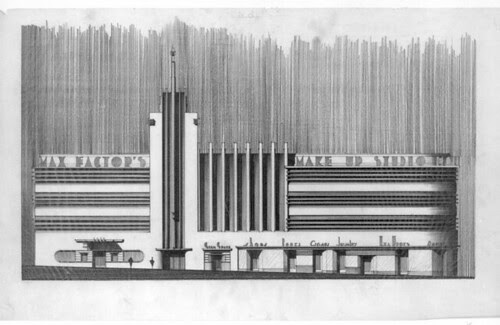 Max Factor Building, Hollywood - rejected concept drawing