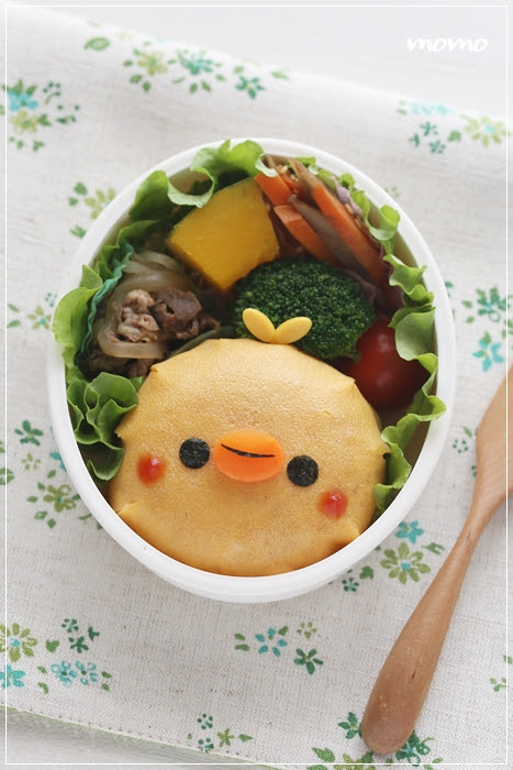オムライスで作るひよこちゃんのお弁当 キャラ弁 Momo S Obentou キャラ弁 Powered By ライブドアブログ