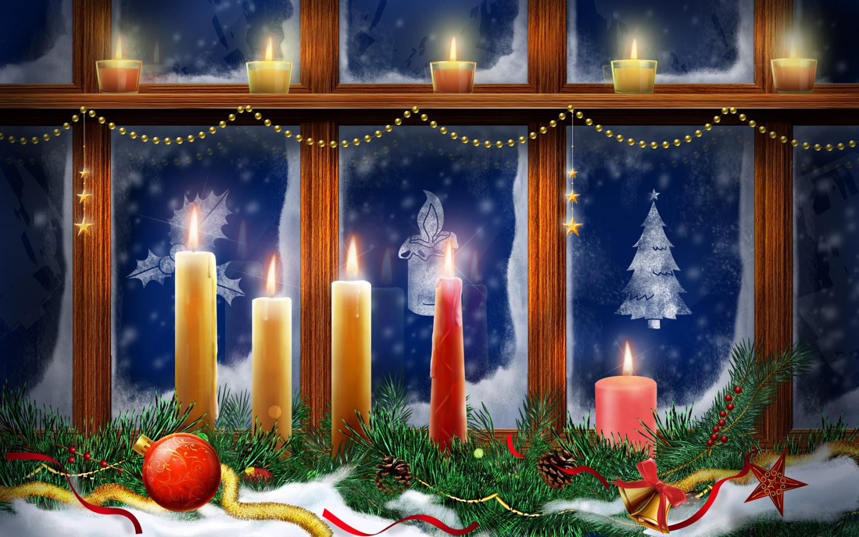 Christmas Lighting Candles Wallpapers | HD Wallpapers | ID #4741