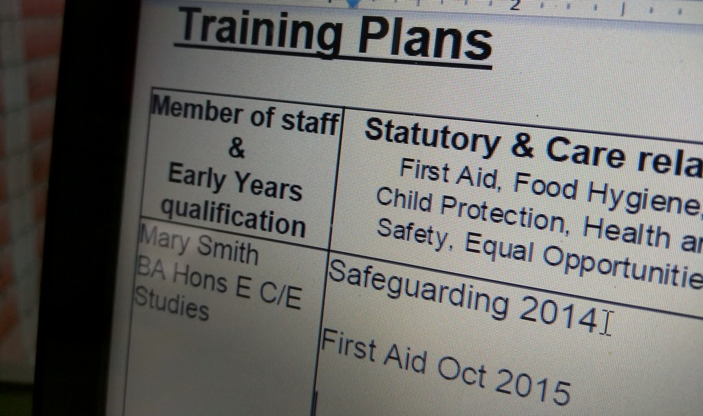 Using Training matrix to record staff training