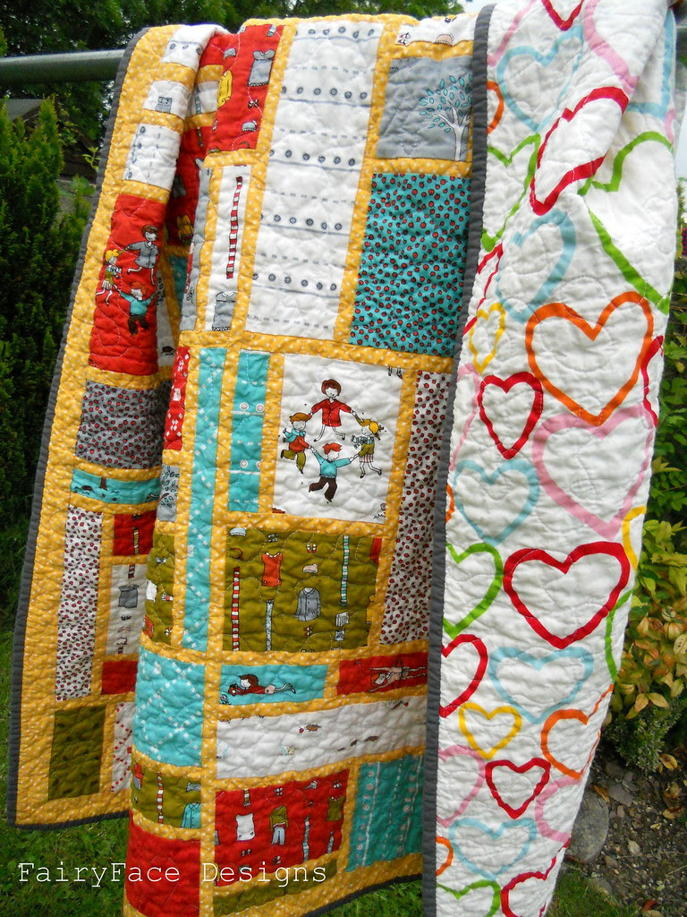 Little Apples Stained Quilt with backing