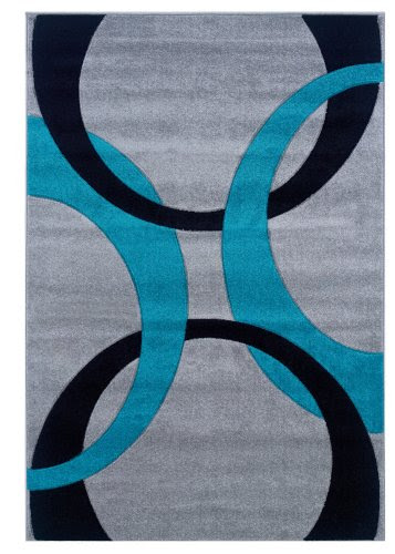 Corfu Collection Gray & Turquoise 1.10 x 2.10
