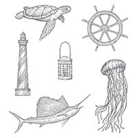 From Land To Sea Clear-Mount Stamp Set
