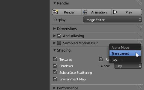 Blender レンダリング 背景を透明にする方法