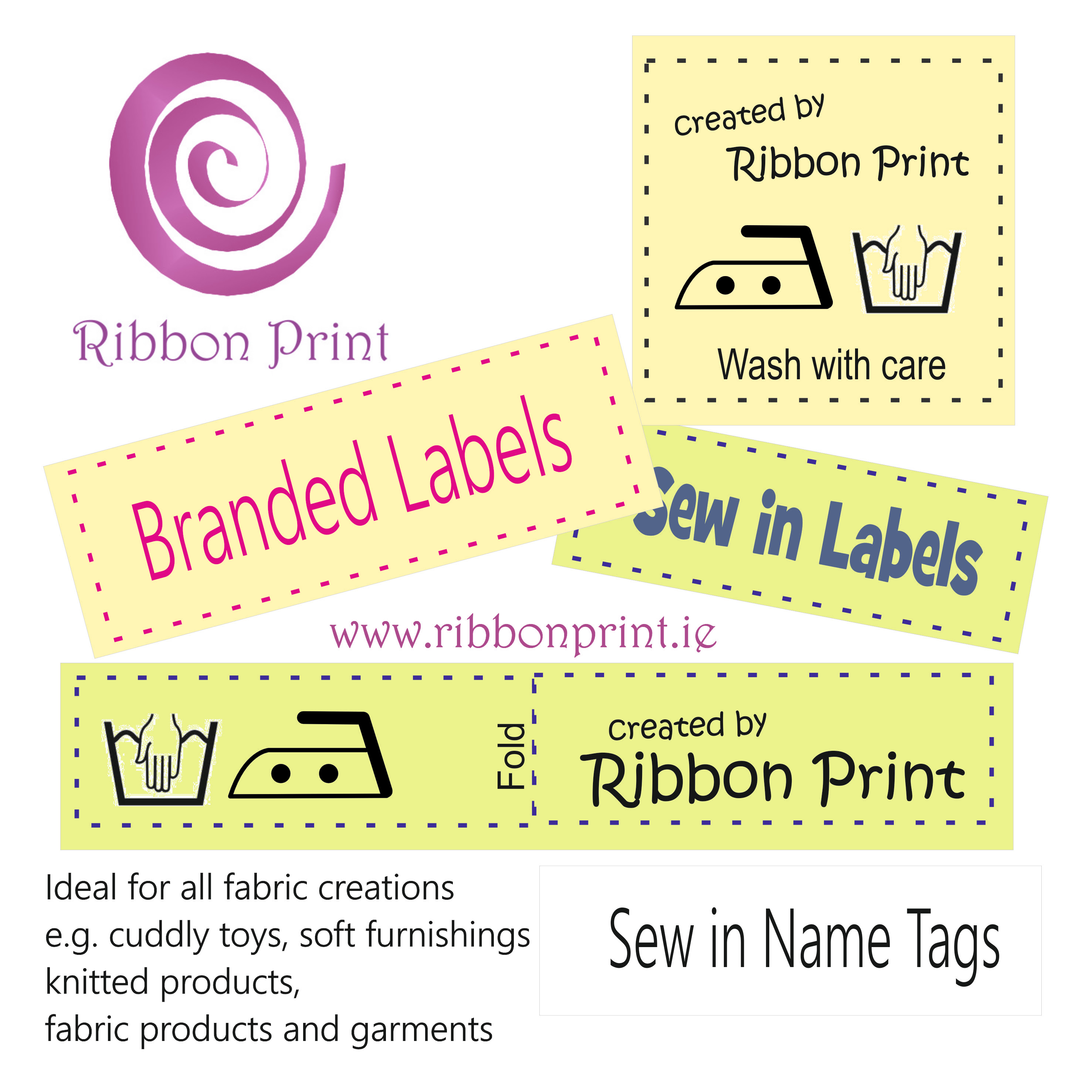 Garment labels - Ribbon Print