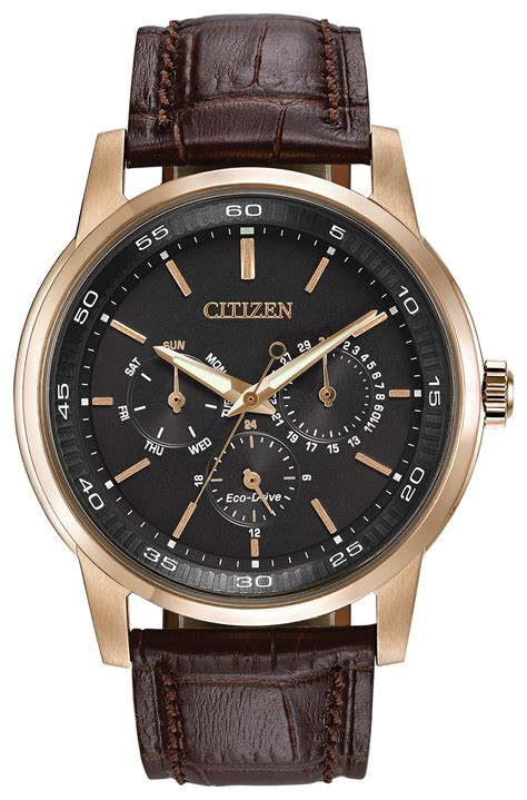 Find the best womens watches and more at abt. Corso - Men's Eco-Drive BU2013-08E Rose Gold Leather Watch
