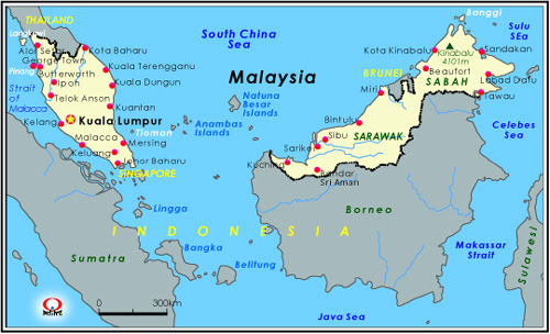 マレーシア地図 Map Of Malaysia