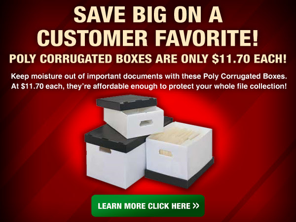 SAVE BIG ON A CUSTOMER FAVORITE! Poly Corrugated Boxes Are Only $11.70 Each!